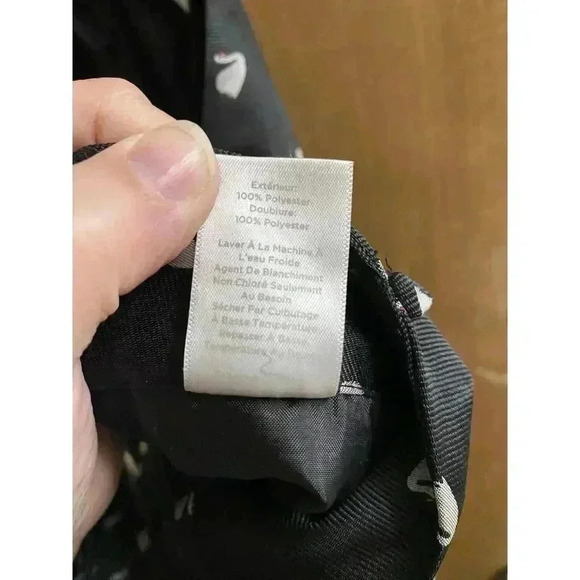 RSVP by Talbots Black White Swan All Over Print Petite High Rise Ankle Pants 2P - Picture 15 of 15